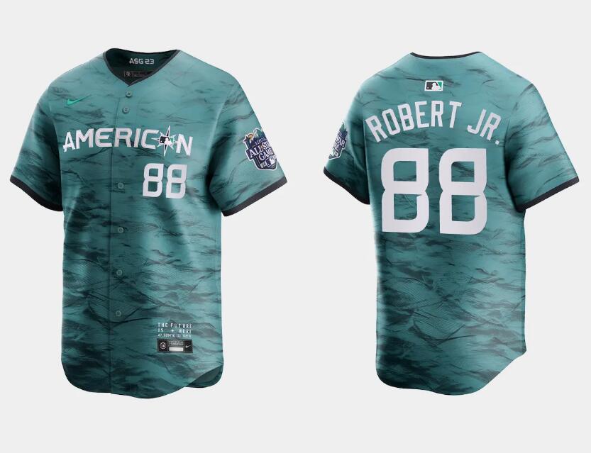 Men's Chicago White sox #88 Luis Robert Jr. Teal 2023 All-star Cool Base Stitched Baseball Jersey Men's Chicago White sox #88 Luis Robert Jr. Teal 2023 All-star Cool Base Stitched Baseball Jersey